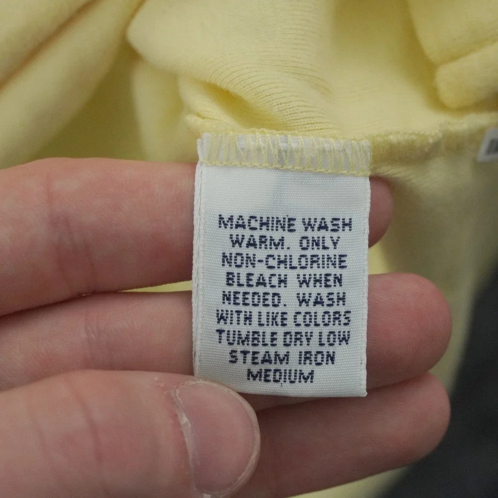 Vintage Polo Ralph Lauren Polo Shirt Mens L Yellow Long Sleeve Pocket Pony